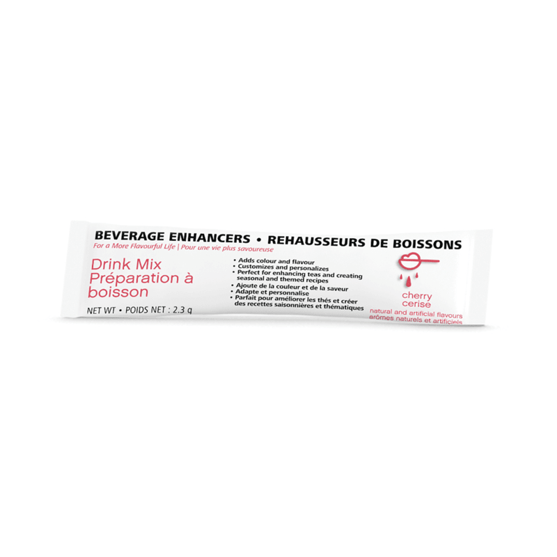 Beverage Enhancers Drink Mix Single-Serve Packets Cherry flavor, 2.3g packet for adding flavor to drinks.