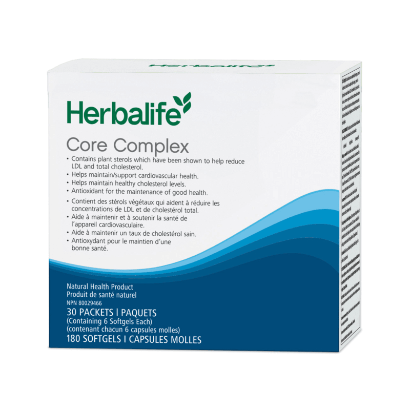 Herbalife Core Complex product package targeting heart health, cholesterol, and cardiovascular support.