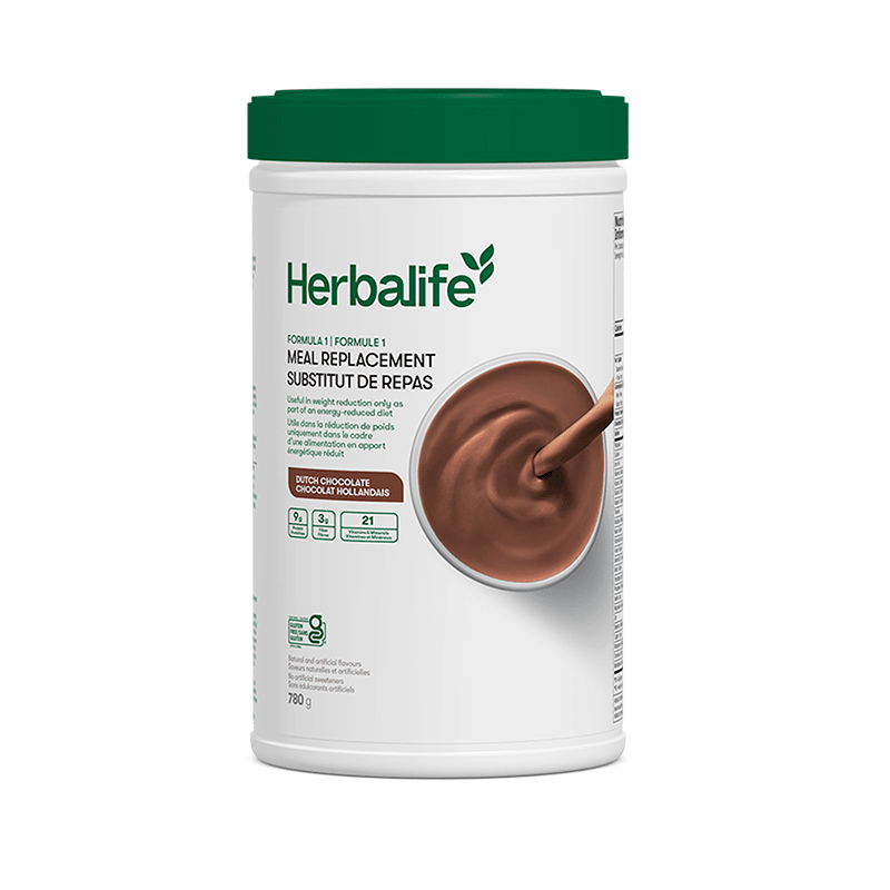 Formula 1 Complete Meal Replacement Shake in Dutch Chocolate flavor, 780 g packaging with a smooth shake texture.