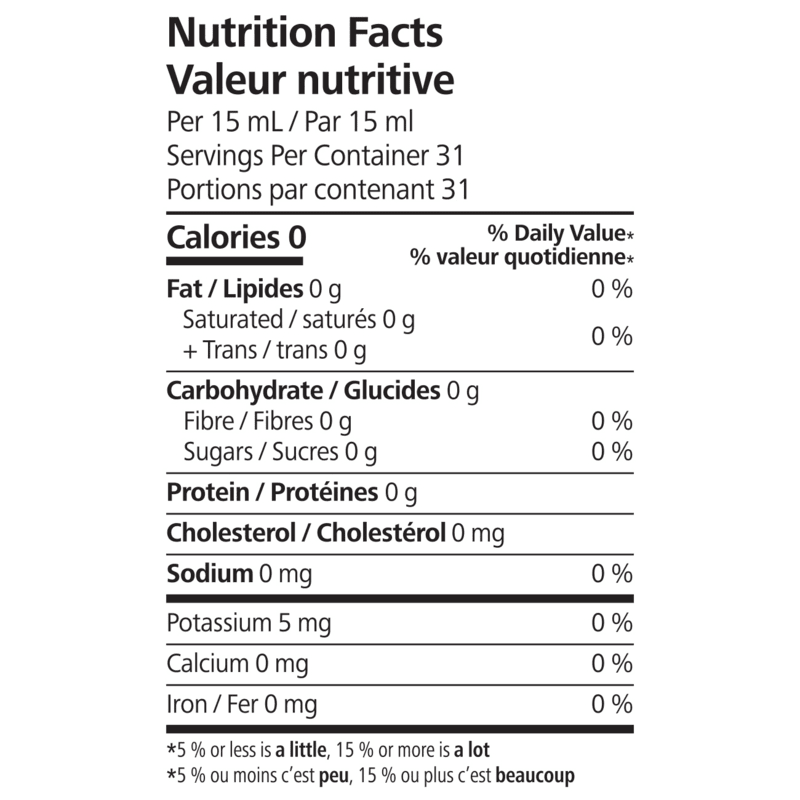 Herbal Aloe Concentrate nutrition facts including calories and nutrients per serving.