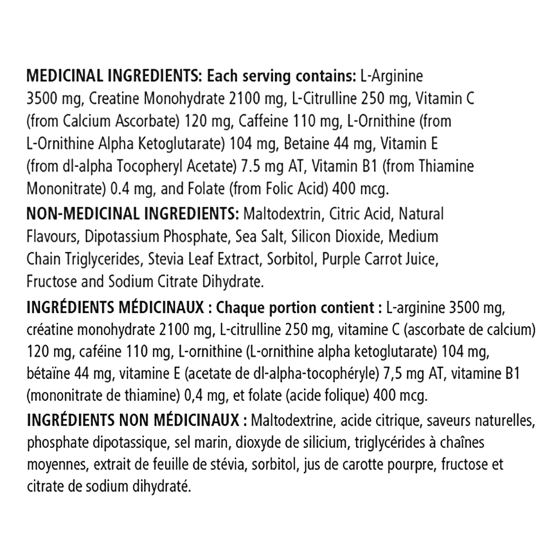 Herbalife24 Prepare | Potent Creatine Pre-Workout Formula ingredients list showing L-Arginine, Creatine, and more.