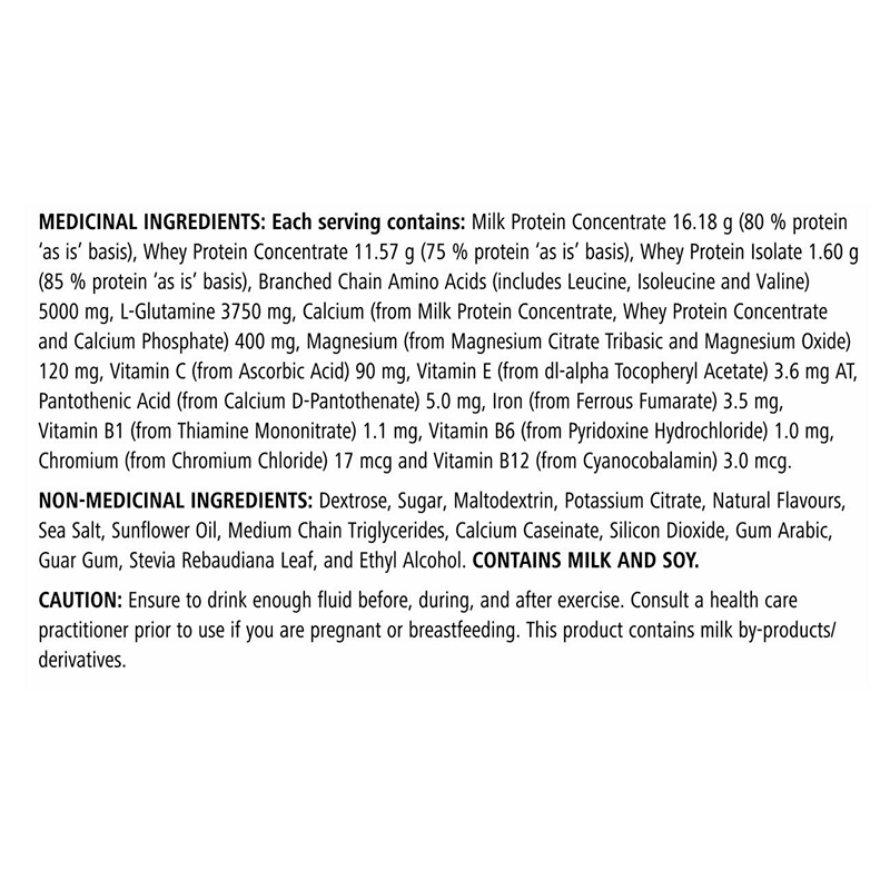 Herbalife24 Rebuild Strength ingredient list highlighting proteins, vitamins, and minerals for muscle recovery and health.