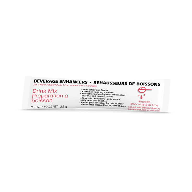 Beverage Enhancers Drink Mix Single-Serve Packets in Limeade flavor for tasty beverage boosts.