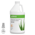 Herbal Aloe Concentrate: Mandarin 1.89L bottle showcasing aloe vera and mandarin flavor, ideal soda substitute.