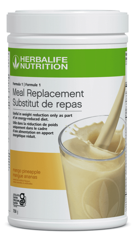 Formula 1 Complete Meal Replacement Shake in Mango Pineapple flavor, 750g, gluten-free, nutritious meal replacement option.