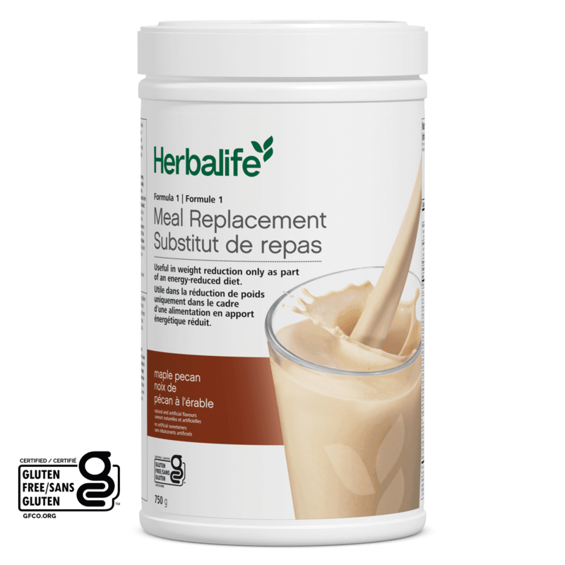 Formula 1 Complete Meal Replacement Shake in Maple Pecan flavor, 750 g container, great for weight management and nutrition.
