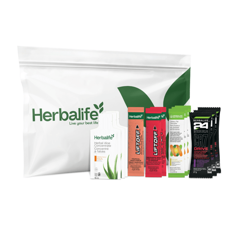 Herbalife Discovery Collection Image featuring 3-piece set including Aloe and energy products for hydration and focus.