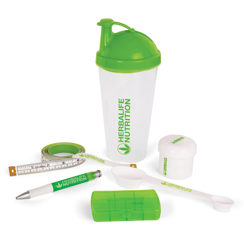 Promote Starter Pack:  Nutrition Kit for Weight-Management Goals with shaker cup, measuring tools, and Herbalife pen.