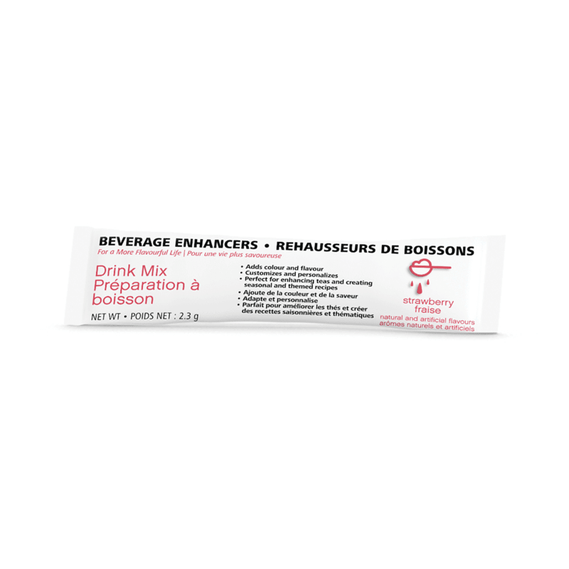 Beverage Enhancers Drink Mix Single-Serve Packets Strawberry flavor for tasty beverage customization. 30 packets included.