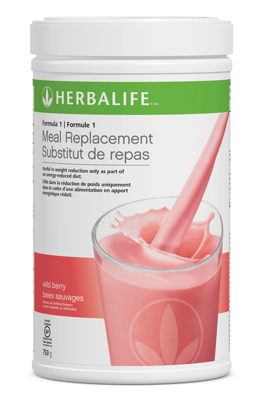 Formula 1 Complete Meal Replacement Shake in Wild Berry flavor, 750 g, nutritious meal replacement option.